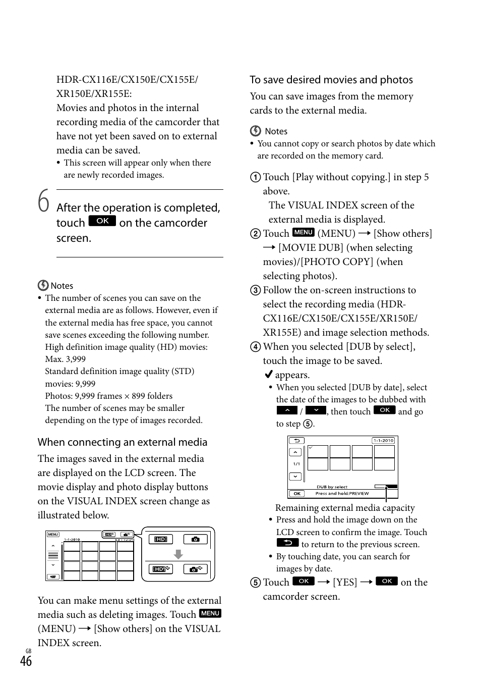 Sony XR150E User Manual | Page 46 / 76