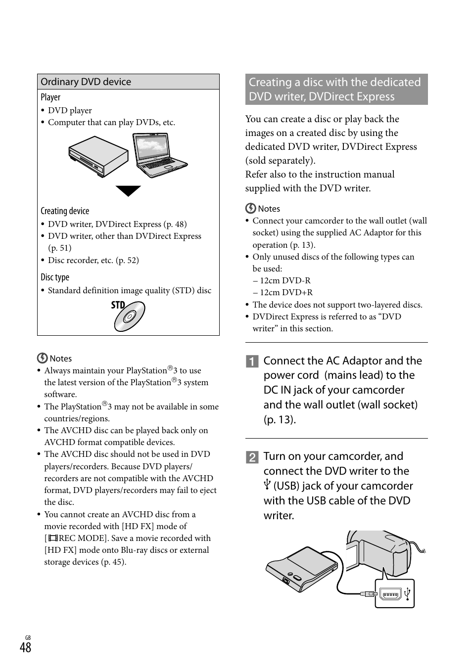 Sony XR150E User Manual | Page 48 / 76