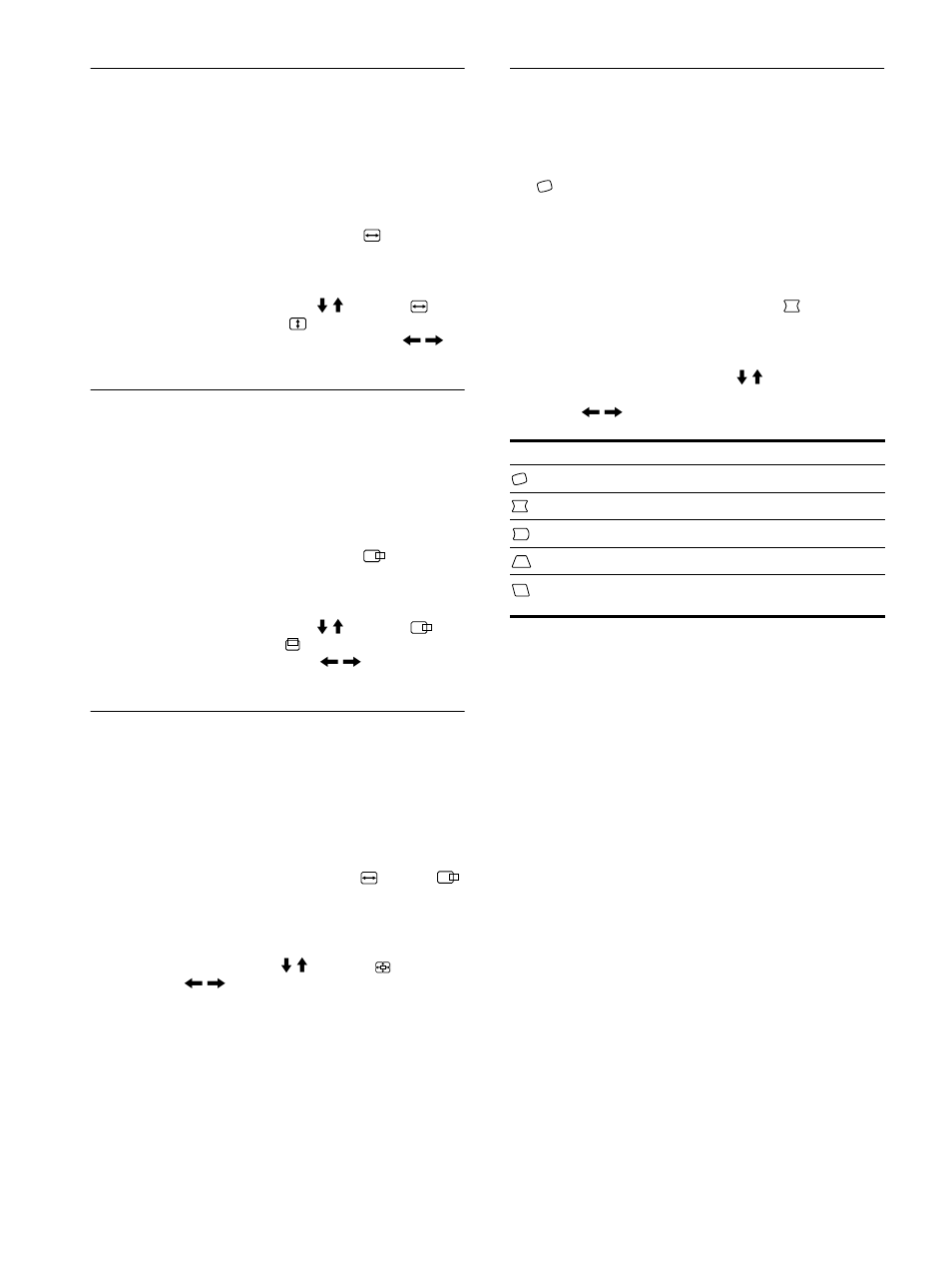 Adjusting the size of the picture (size), Adjusting the centering of the picture (center), Enlarging or reducing the picture (zoom) | Adjusting the shape of the picture (geom), 10 adjusting the size of the picture (size) | Sony CPD-E500E User Manual | Page 10 / 132