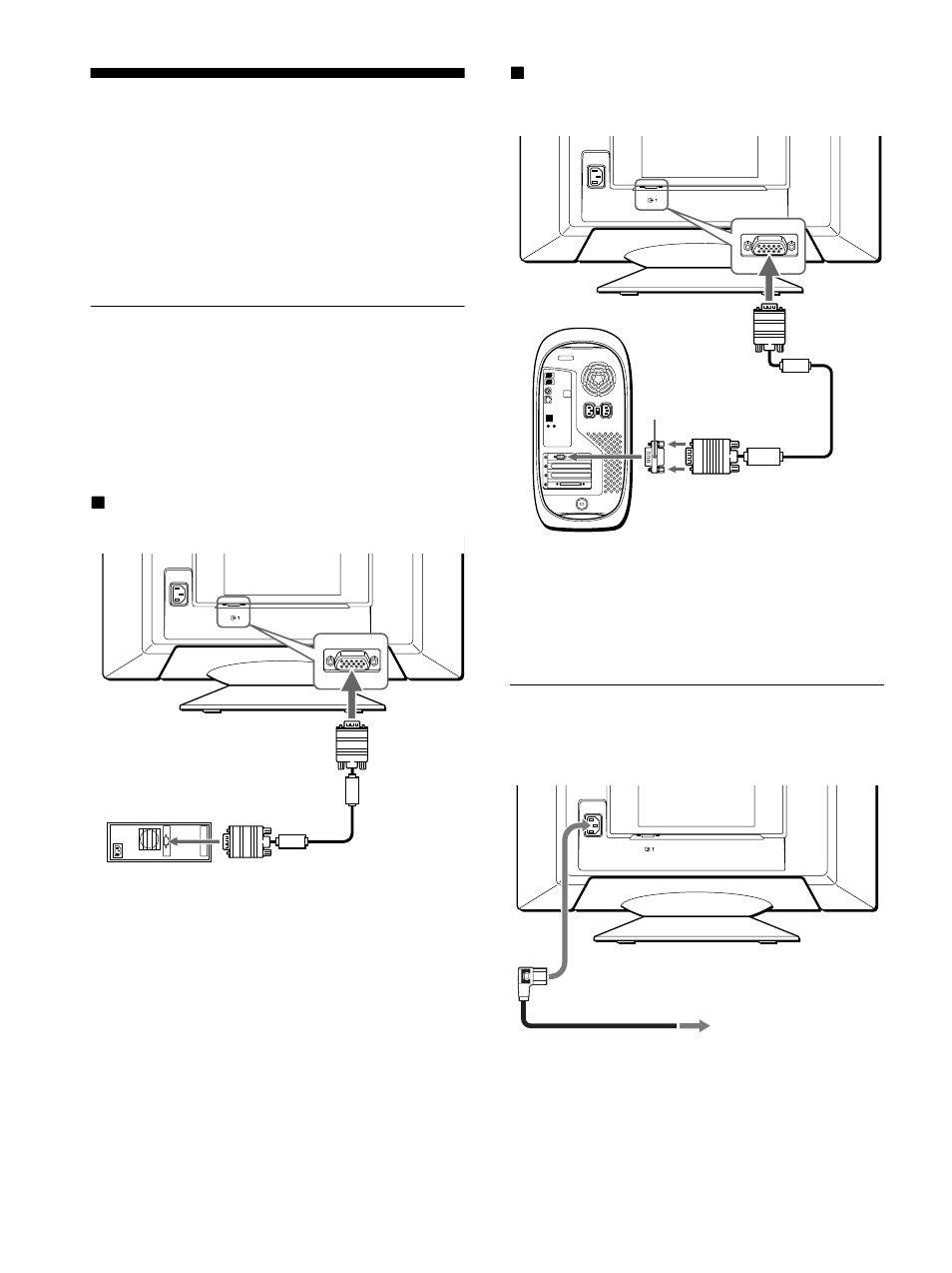 Installation, Steg 1: anslut bildskärmen till din dator, Steg 2: ansluta strömsladden | Sony CPD-E500E User Manual | Page 118 / 132