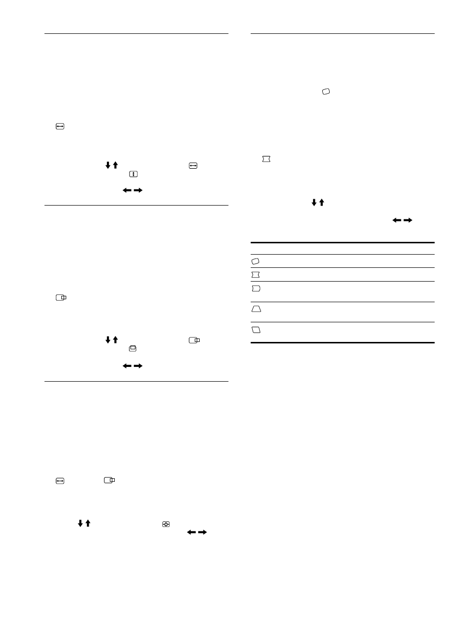 10 réglage de la taille de l’image (taille), Réglage du centrage de l’image (centre), Agrandir ou réduire l’image (zoom) | Réglage de la forme de l’image (geom) | Sony CPD-E500E User Manual | Page 26 / 132