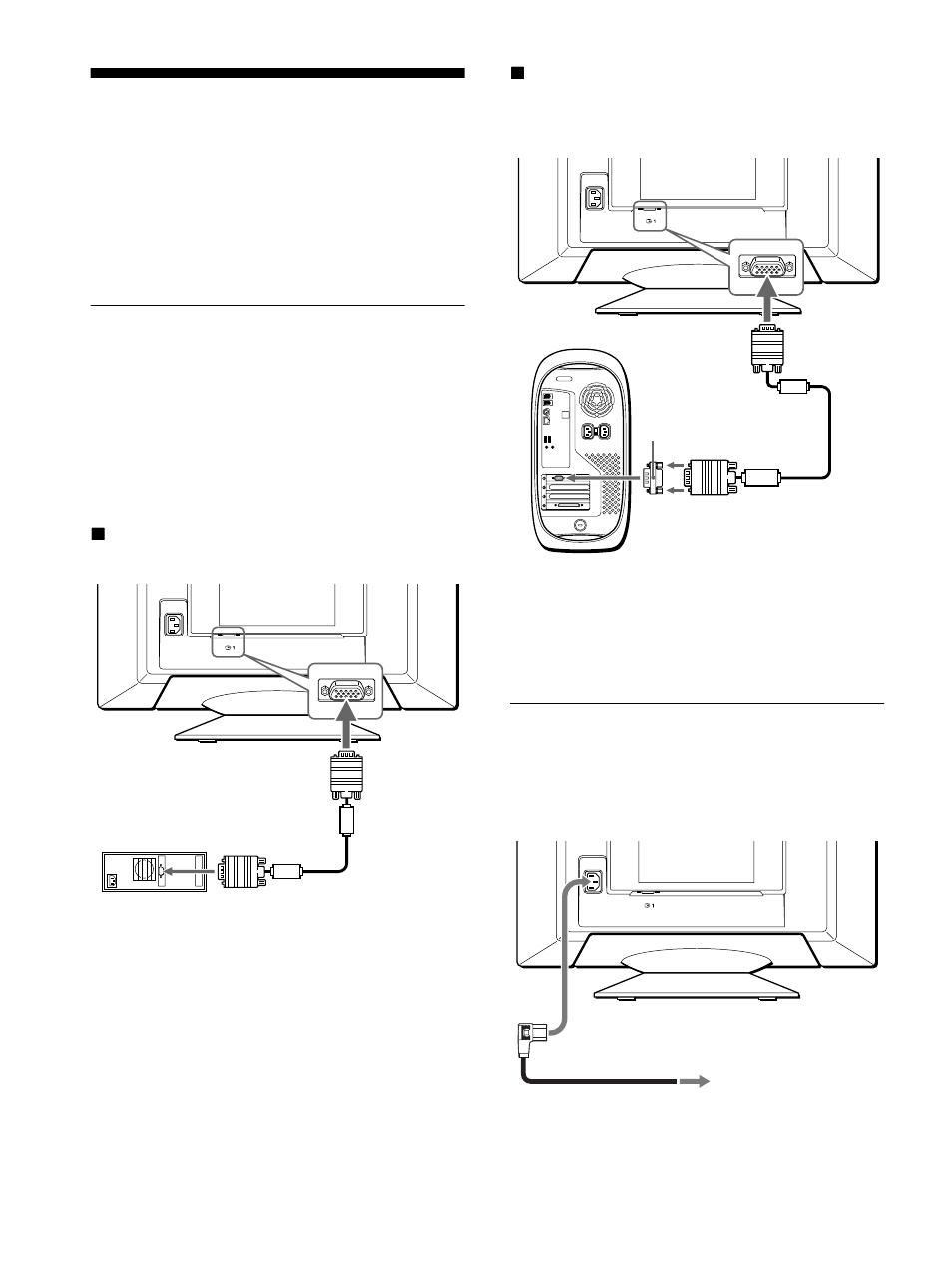 Instalación, Paso 1: conexión del monitor al ordenador, Paso 2: conexión del cable de alimentación | Sony CPD-E500E User Manual | Page 54 / 132