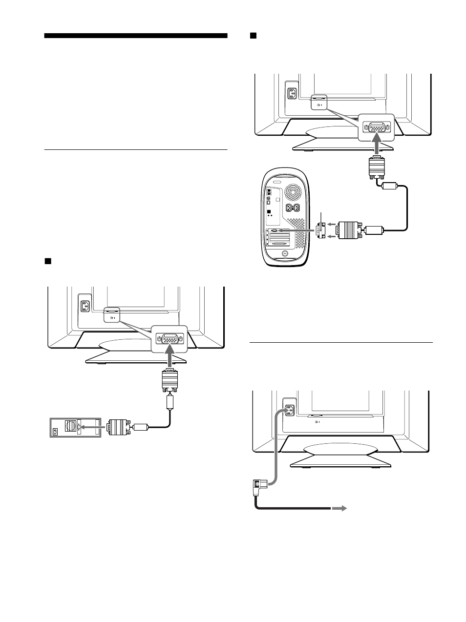 Setup, Step 1: connect your monitor to your computer, Step 2: connect the power cord | Sony CPD-E500E User Manual | Page 6 / 132