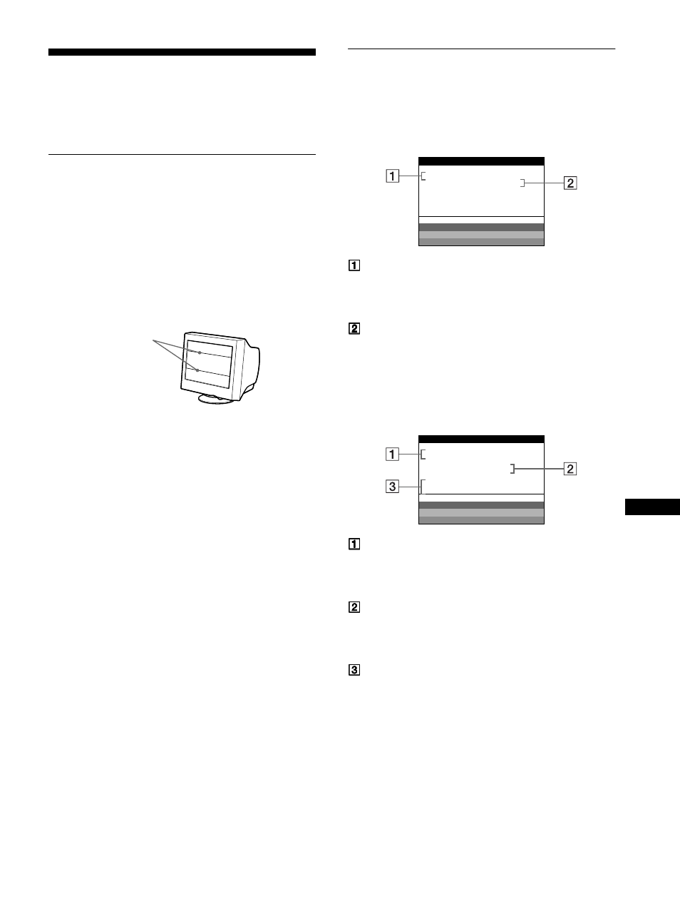 Guida alla soluzione dei problemi, Messaggi a schermo | Sony CPD-E500E User Manual | Page 79 / 132