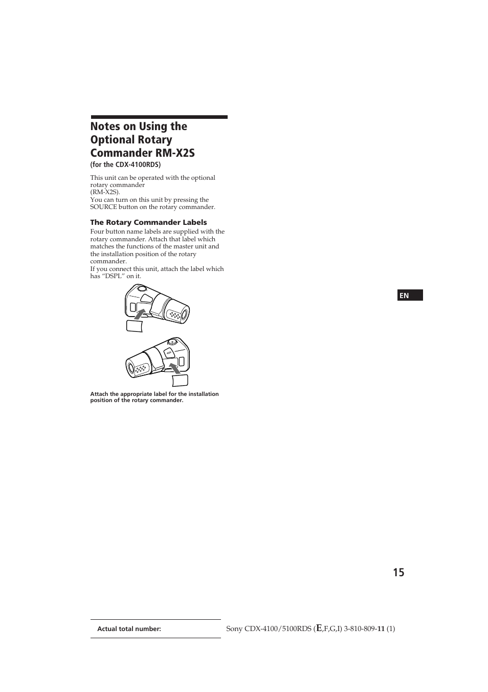 Sony CDX-4100RDS User Manual | Page 15 / 74