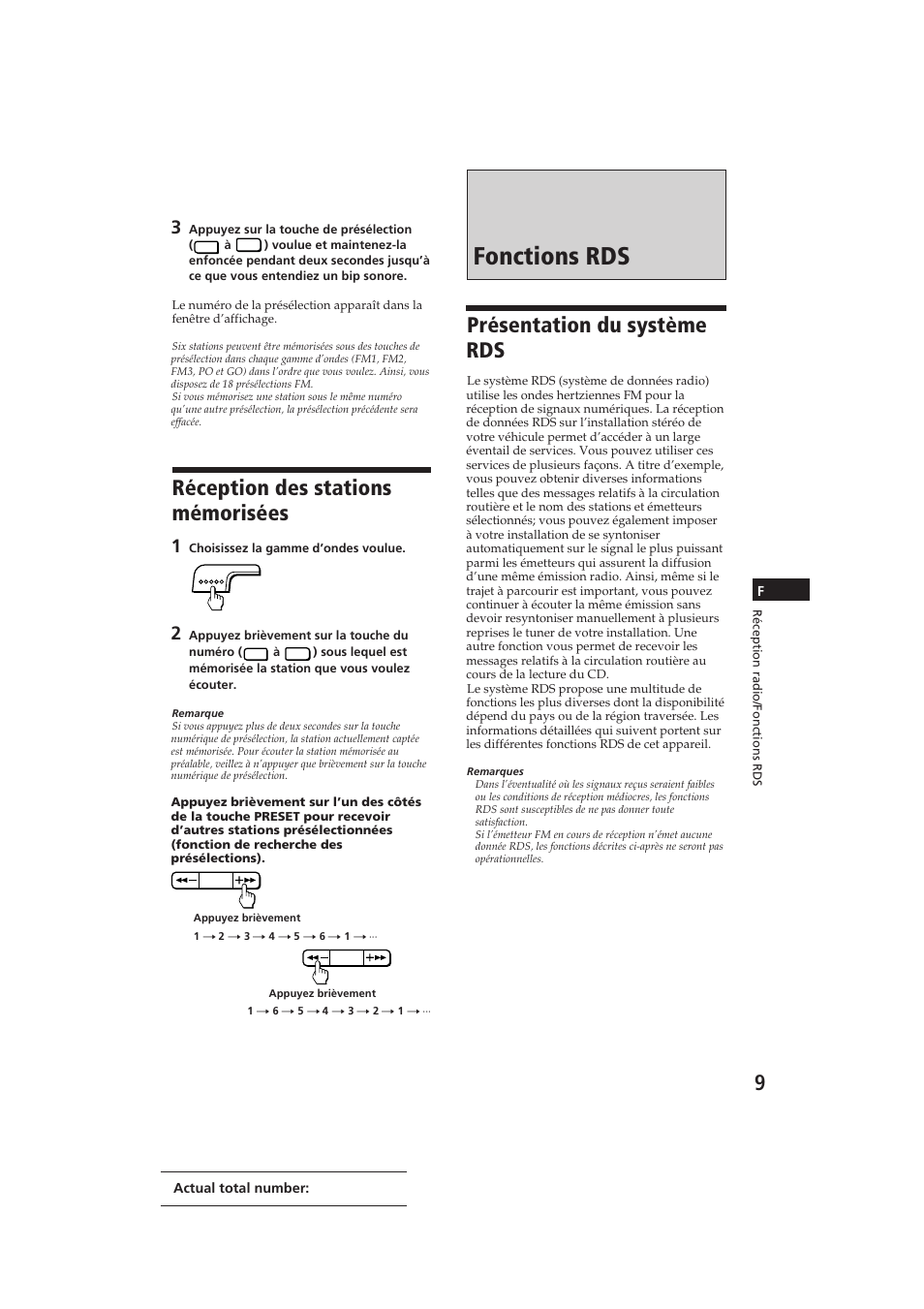 Fonctions rds, Présentation du système rds, Réception des stations mémorisées | Sony CDX-4100RDS User Manual | Page 27 / 74