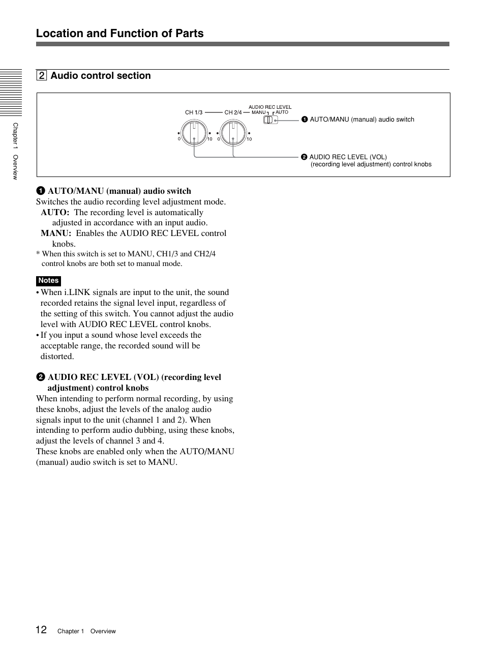 Location and function of parts | Sony 1080i User Manual | Page 12 / 76