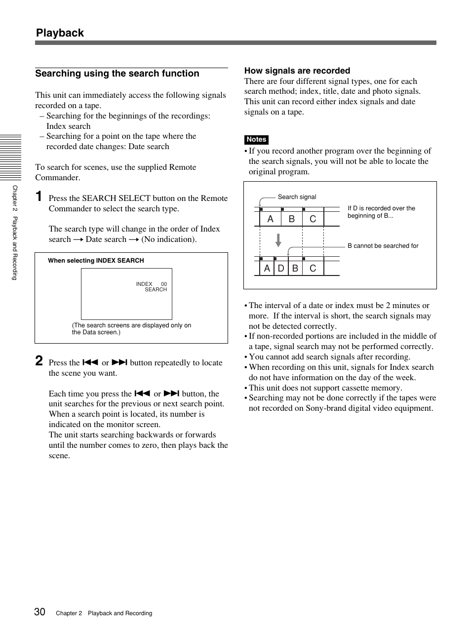 Playback | Sony 1080i User Manual | Page 30 / 76