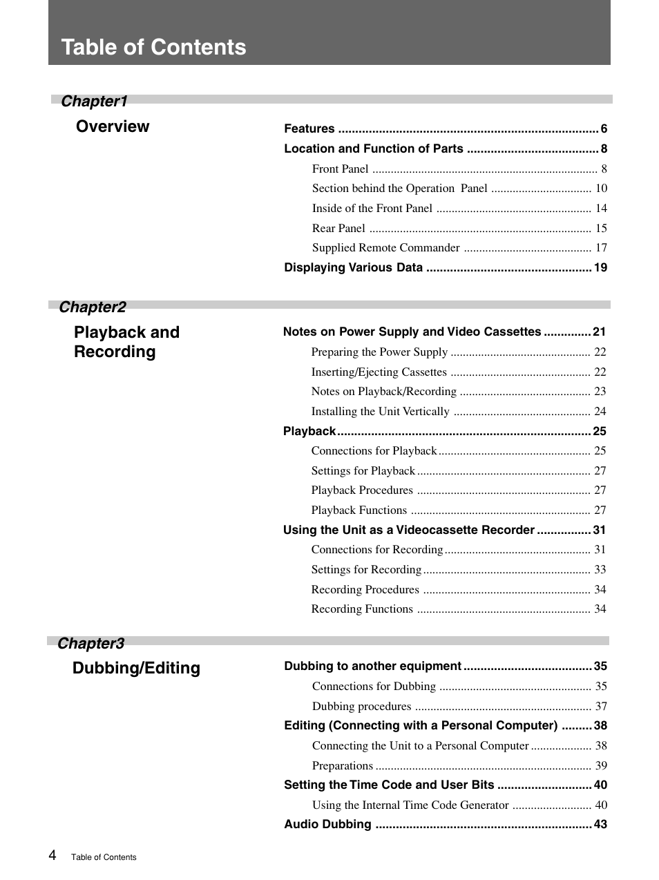 Sony 1080i User Manual | Page 4 / 76