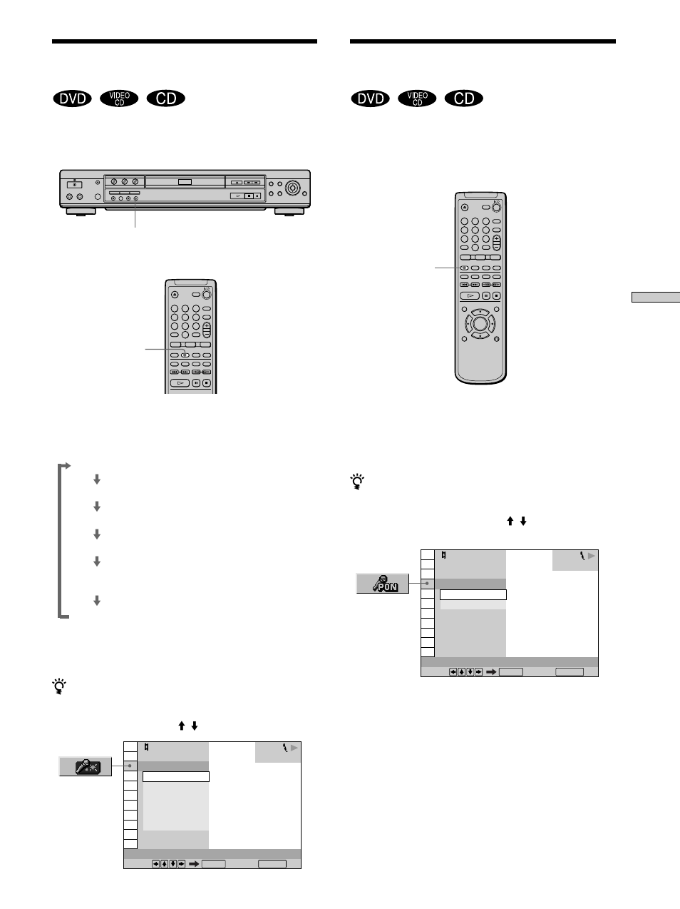 Additing richness to your voice (karaoke star), Playing karaoke with any stereo disc (karaoke pon), Karaoke pon) 49 | Sony DVP-K350 User Manual | Page 49 / 80