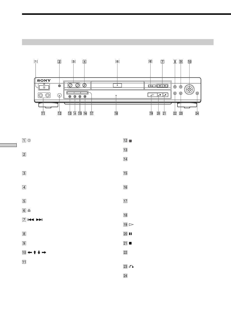 Index to parts and controls, Index to parts and controls 76 | Sony DVP-K350 User Manual | Page 76 / 80