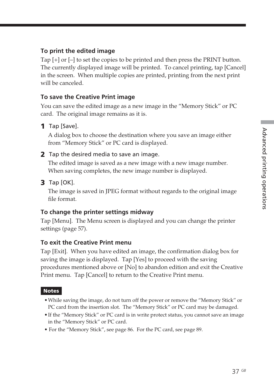 Sony DPP-EX7 User Manual | Page 37 / 99