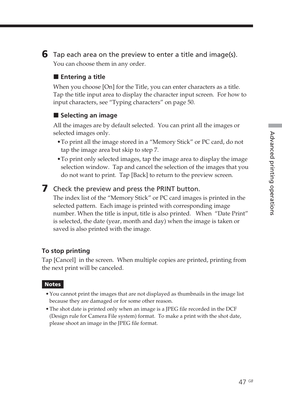 Sony DPP-EX7 User Manual | Page 47 / 99