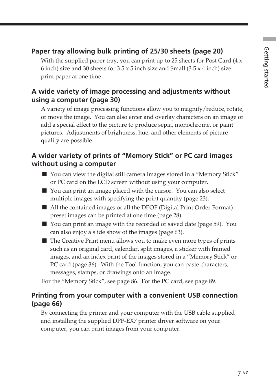 Sony DPP-EX7 User Manual | Page 7 / 99