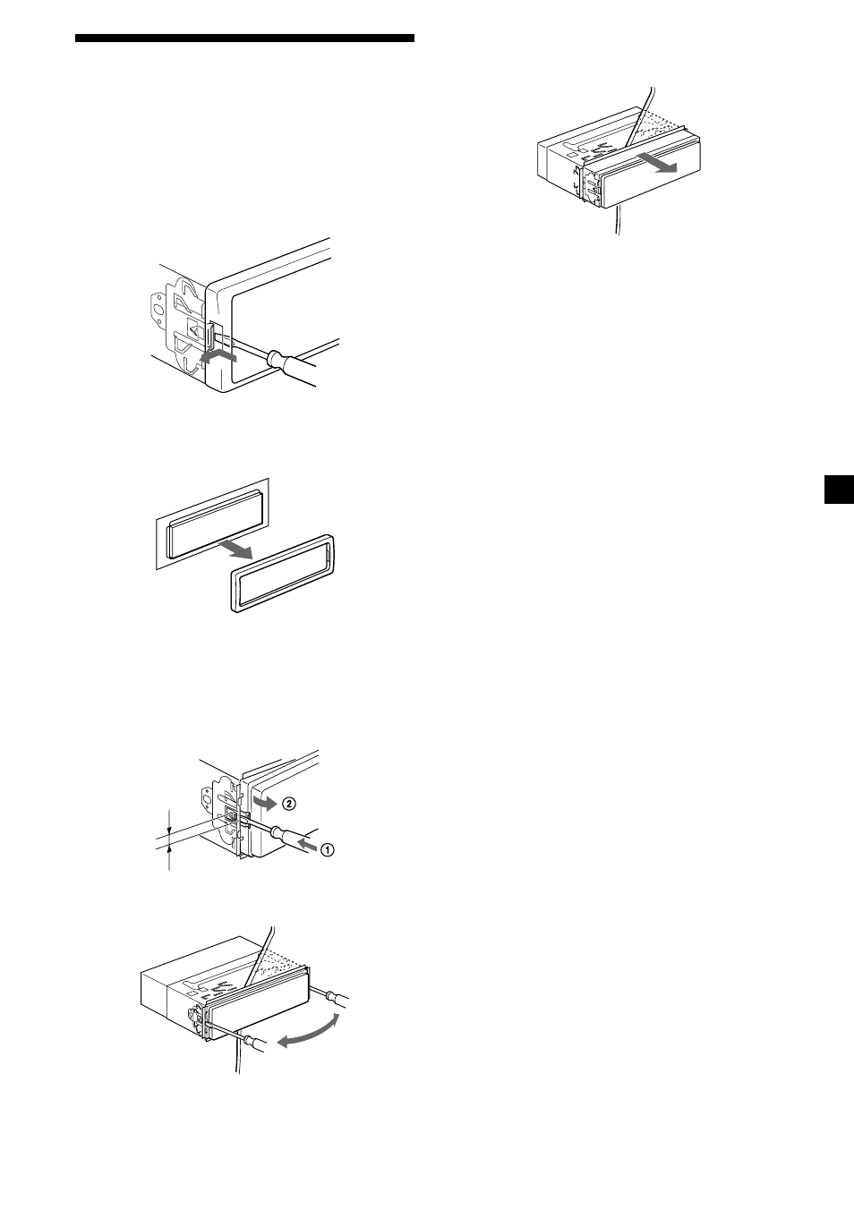 Smontaggio dell’apparecchio | Sony MDX-CA580 User Manual | Page 117 / 152