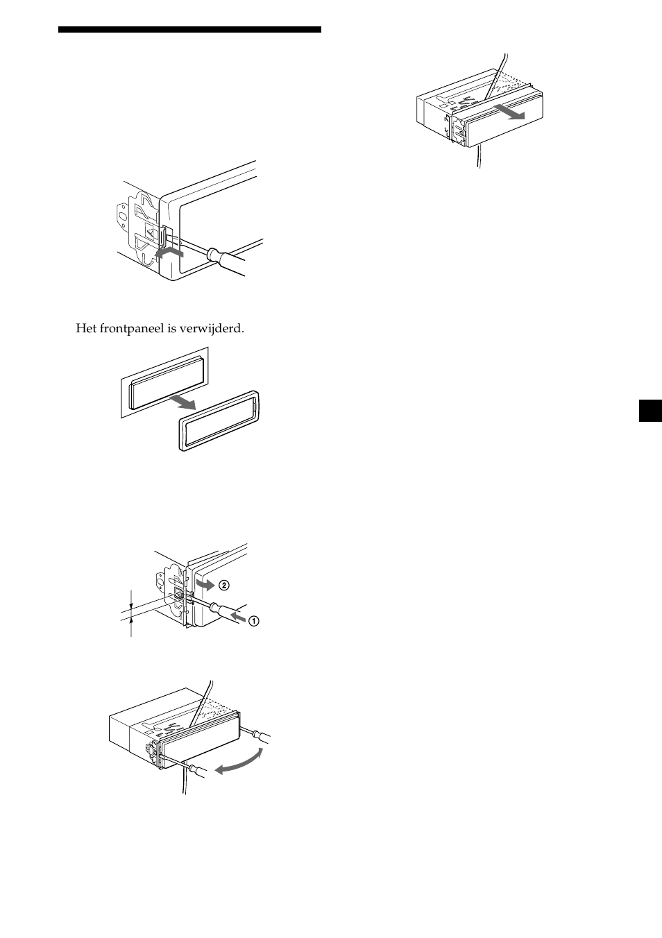 Verwijderen van het gehele apparaat | Sony MDX-CA580 User Manual | Page 147 / 152