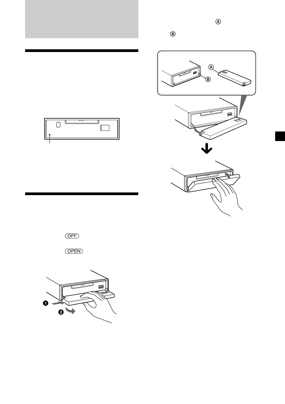 Vorbereitungen, Zurücksetzen des geräts, Abnehmen der frontplatte | Sony MDX-CA580 User Manual | Page 37 / 152