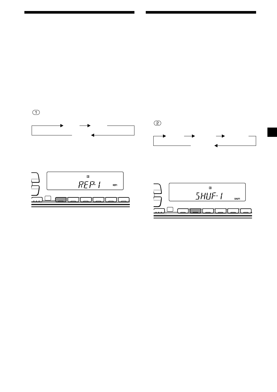 Wiederholtes wiedergeben von titeln, Repeat play, Shuffle play | Sony MDX-CA580 User Manual | Page 41 / 152