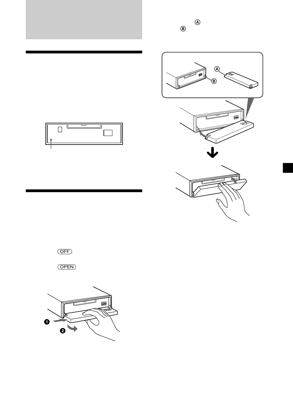 Operazioni preliminari, Azzeramento dell’apparecchio, Estrazione del pannello frontale | Sony MDX-CA580 User Manual | Page 97 / 152