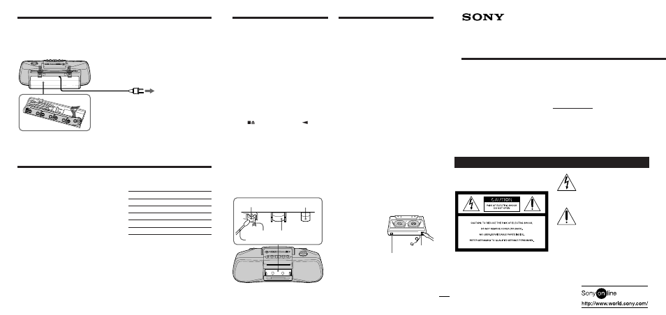 Sony CFS-B15 User Manual | 2 pages