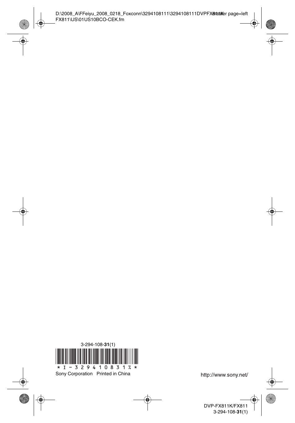 Sony DVP-FX811 User Manual | Page 60 / 60