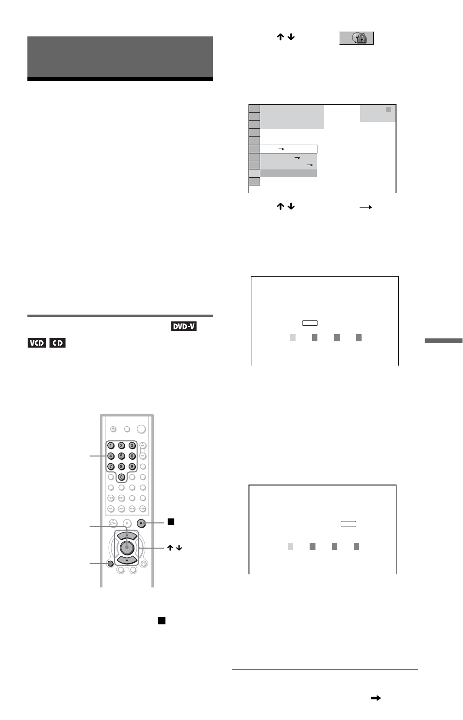 Using various additional functions, Locking discs, Custom parental control | Custom parental control, parental control) | Sony DVP-LS755P User Manual | Page 59 / 84