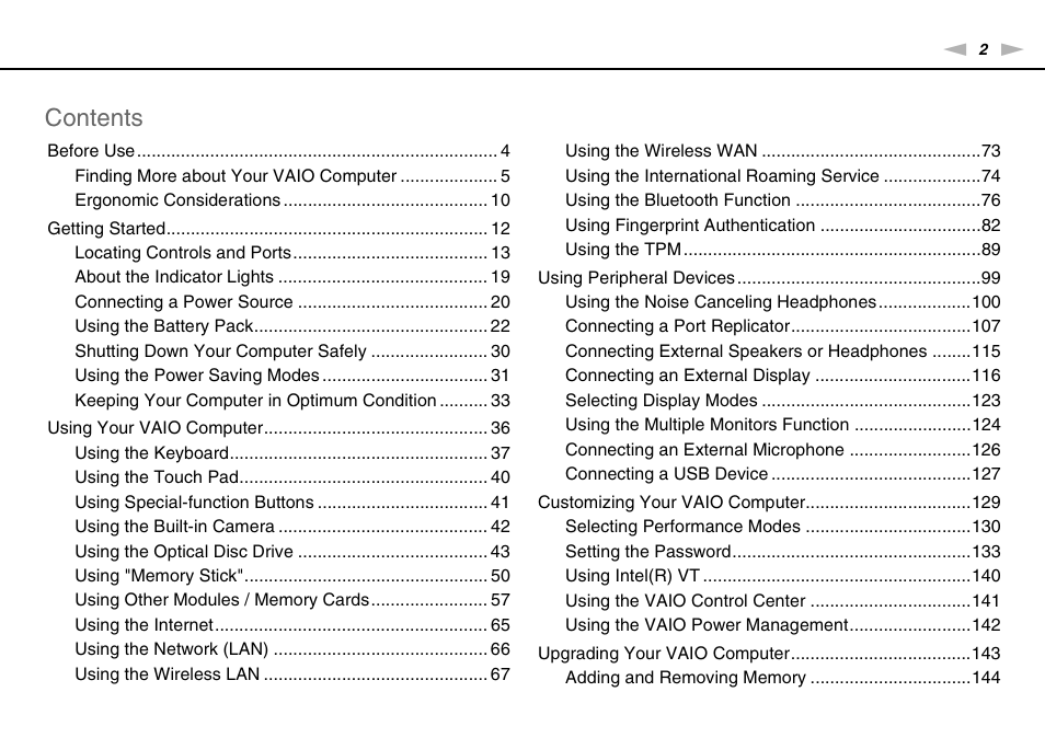 Sony VPCZ13 User Manual | Page 2 / 217