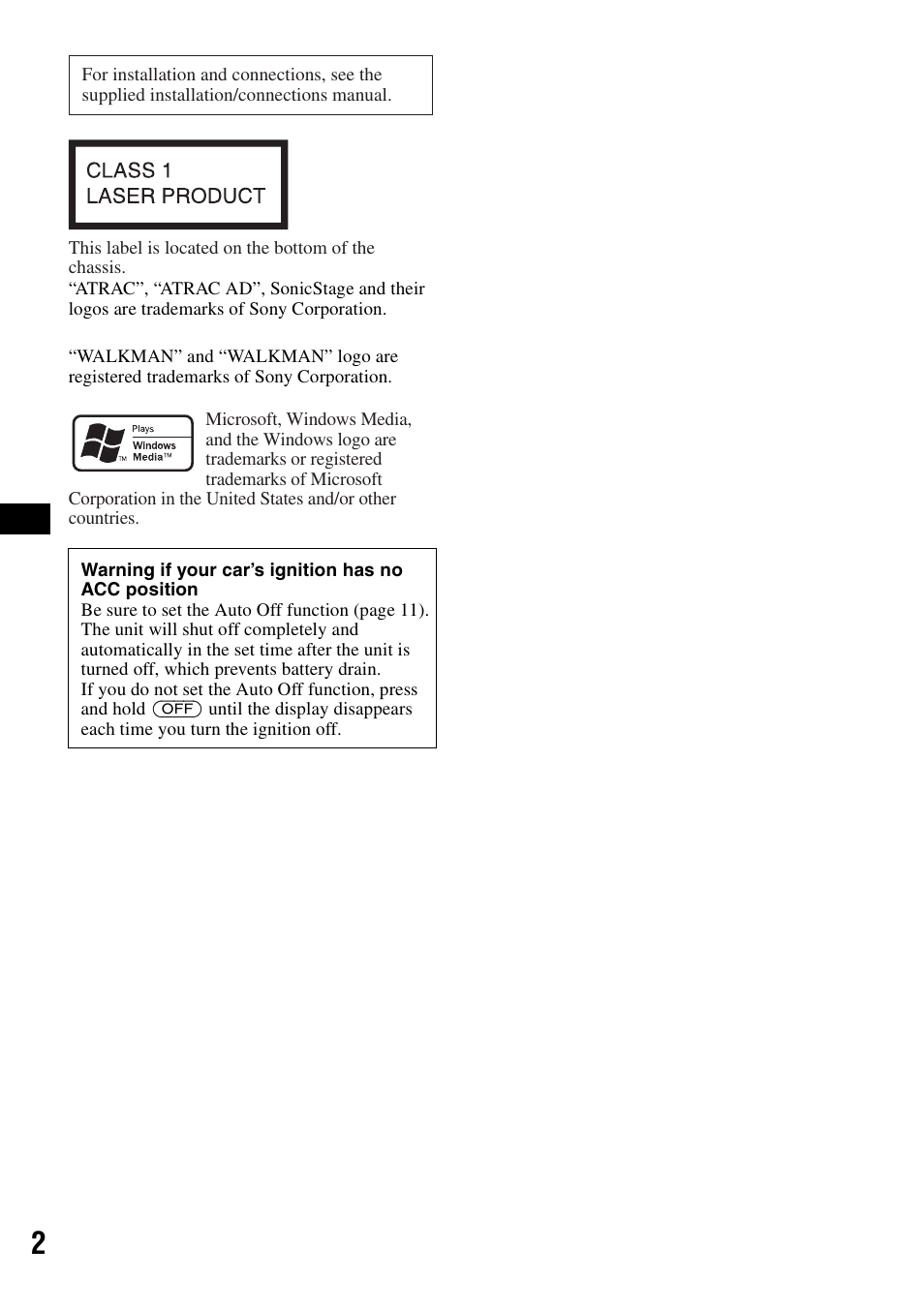 Sony ALTRACAD CDX-GT470U User Manual | Page 2 / 64