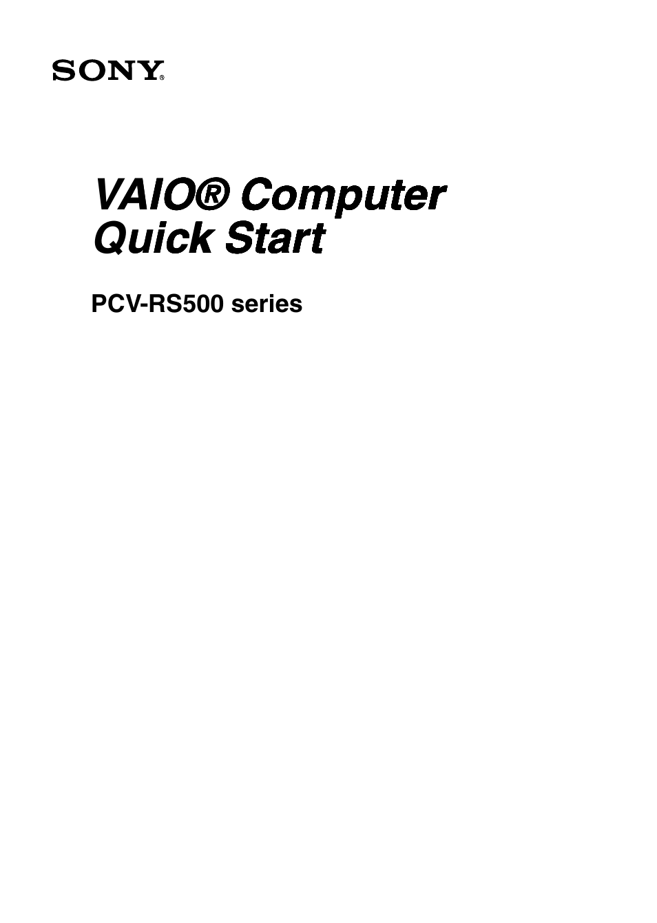 Sony PCV-RS500 User Manual | 44 pages