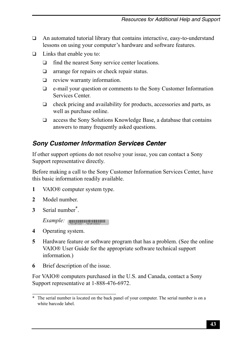 Sony PCV-RS500 User Manual | Page 43 / 44