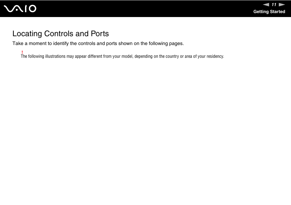 Locating controls and ports | Sony VGN-FJ100 User Manual | Page 11 / 170