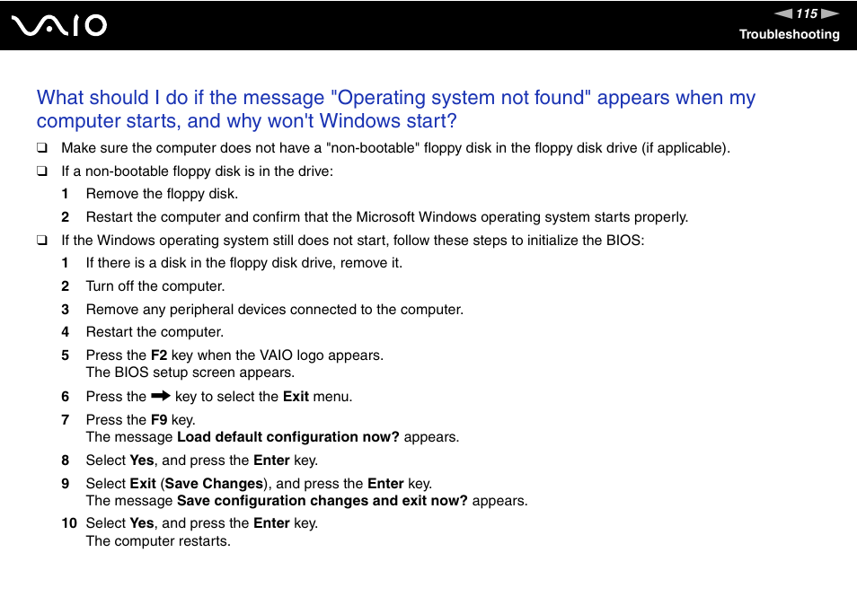 Sony VGN-FJ100 User Manual | Page 115 / 170