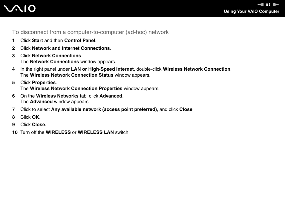 Sony VGN-FJ100 User Manual | Page 51 / 170