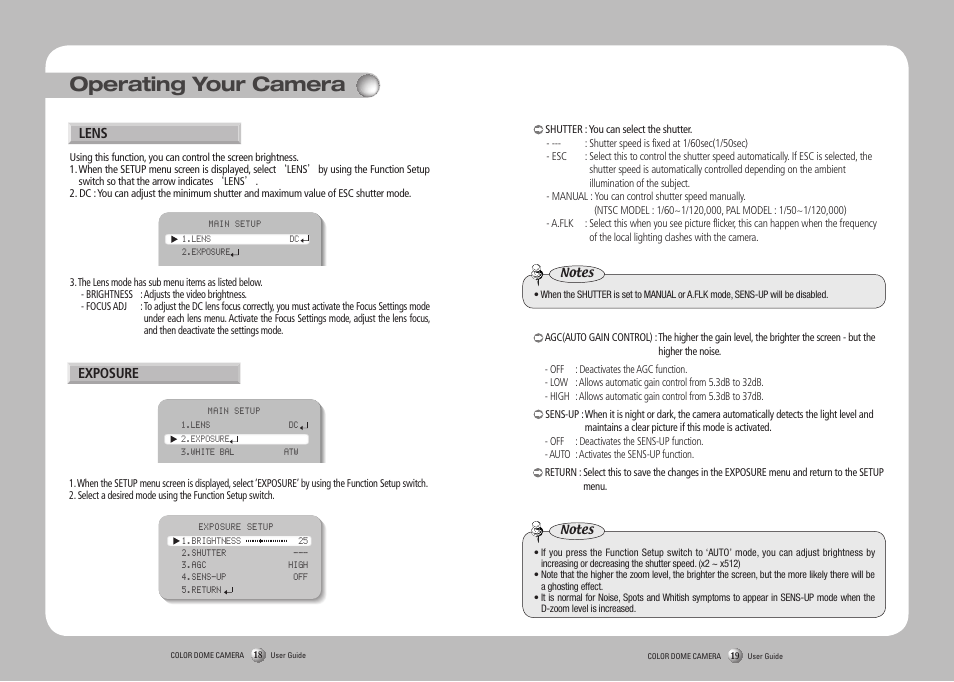 Operating your camera | Sony SIR4260V User Manual | Page 10 / 19