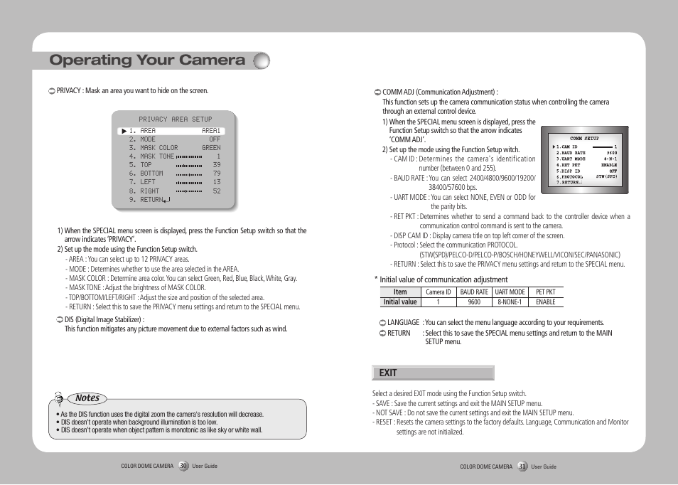 Operating your camera | Sony SIR4260V User Manual | Page 16 / 19