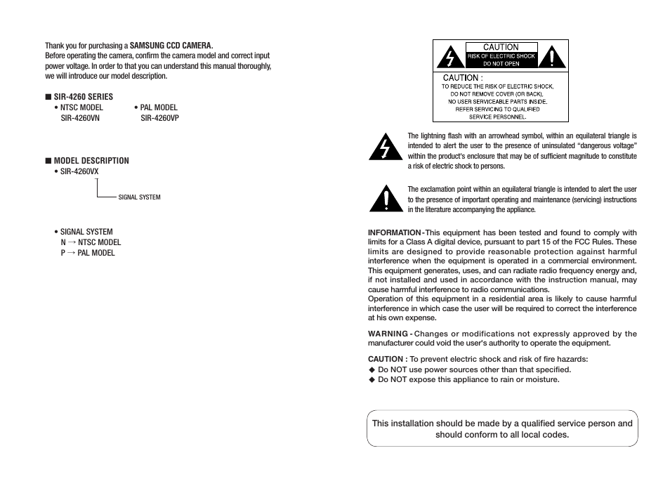 Sony SIR4260V User Manual | Page 2 / 19