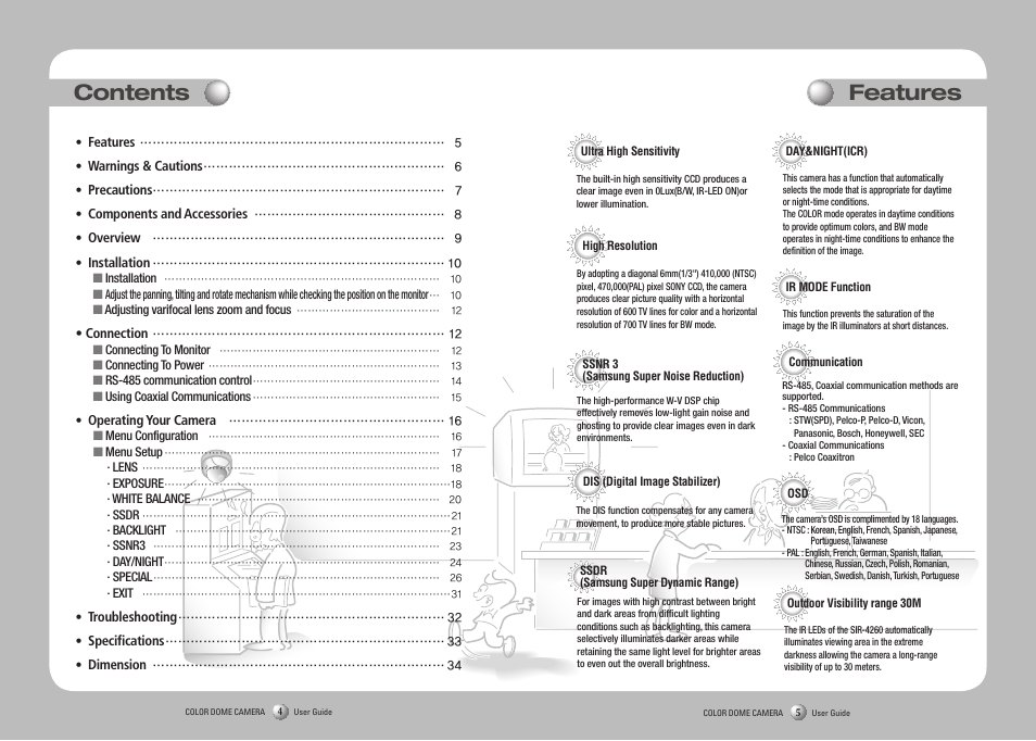 Contents features | Sony SIR4260V User Manual | Page 3 / 19