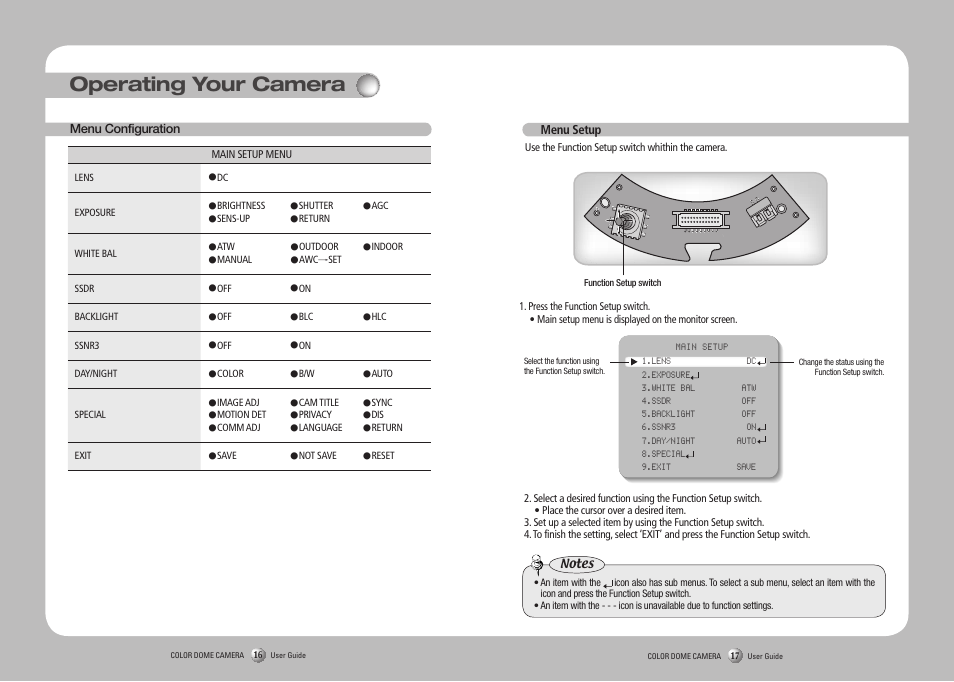 Operating your camera | Sony SIR4260V User Manual | Page 9 / 19