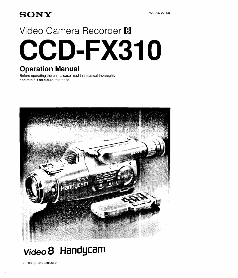 Sony CCD-FX310 User Manual | 52 pages