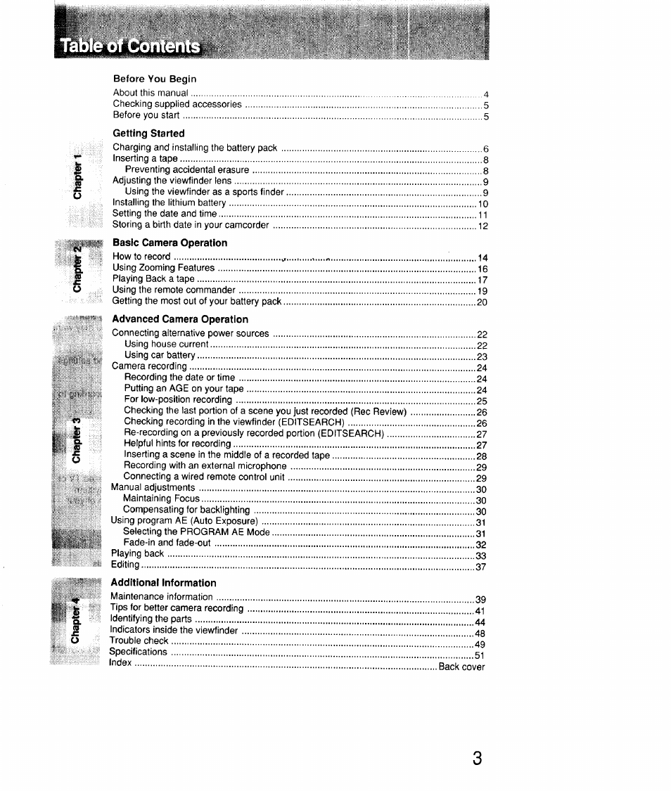 N№ o, Jz o | Sony CCD-FX310 User Manual | Page 3 / 52