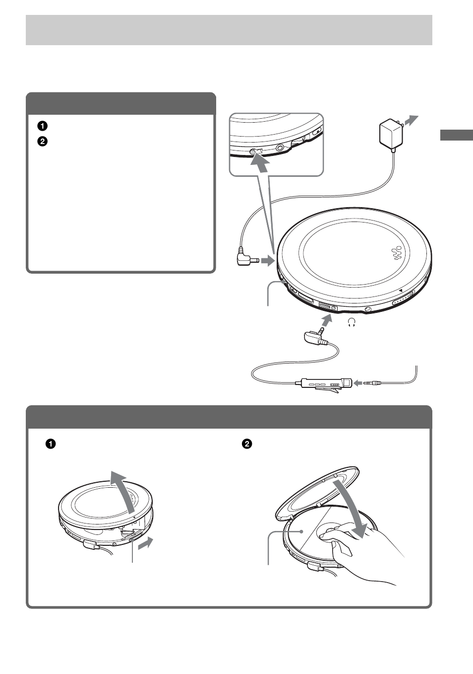 Playing a cd, Connect your cd player, Insert a cd | 1 . connect your cd player, 2 . insert a cd | Sony D-EJ985 User Manual | Page 7 / 32