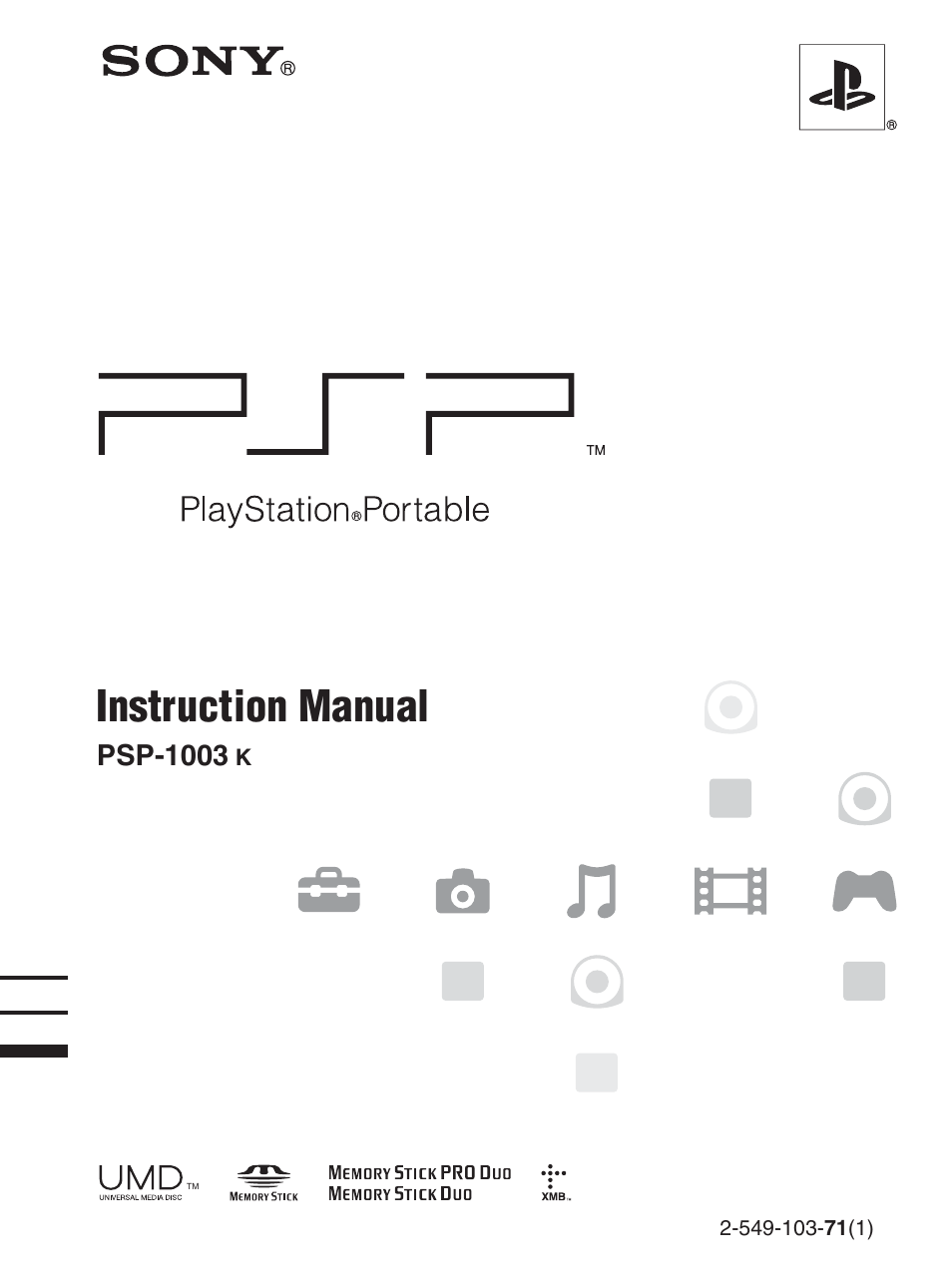 Sony PlayStation Portable PSP-1003 K User Manual | 132 pages