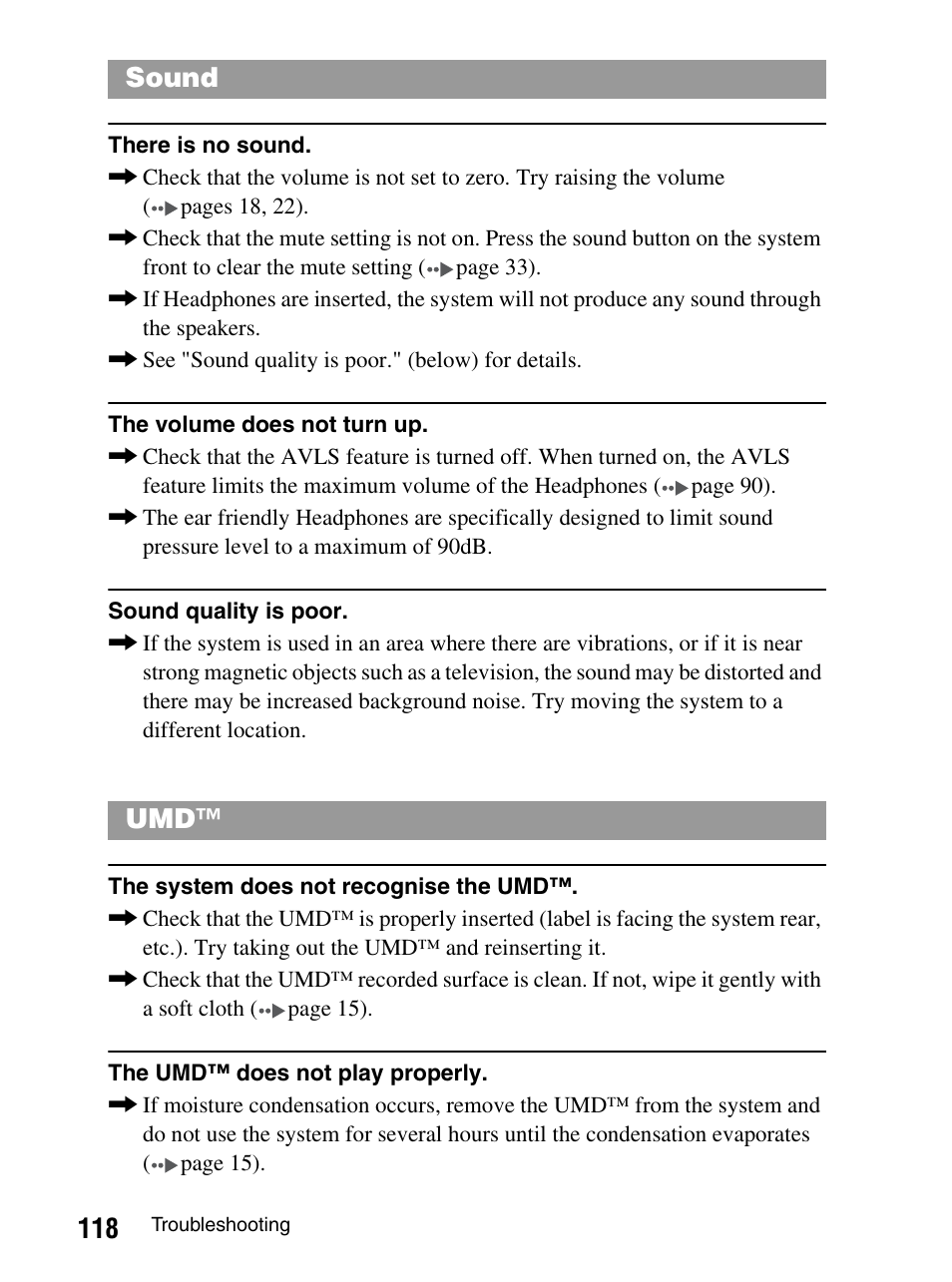 Sound umd | Sony PlayStation Portable PSP-1003 K User Manual | Page 118 / 132