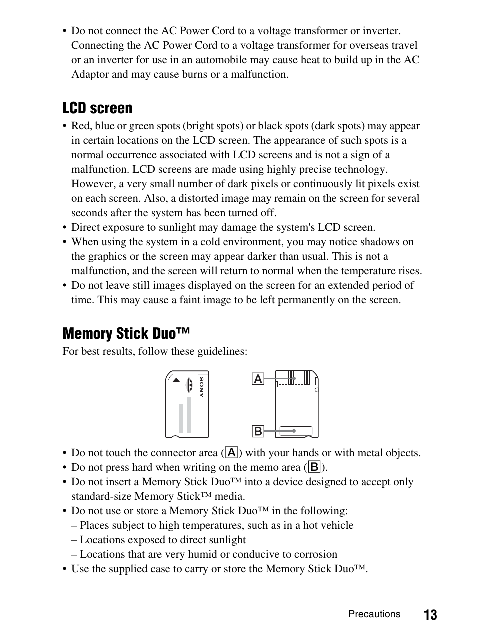 Lcd screen | Sony PlayStation Portable PSP-1003 K User Manual | Page 13 / 132