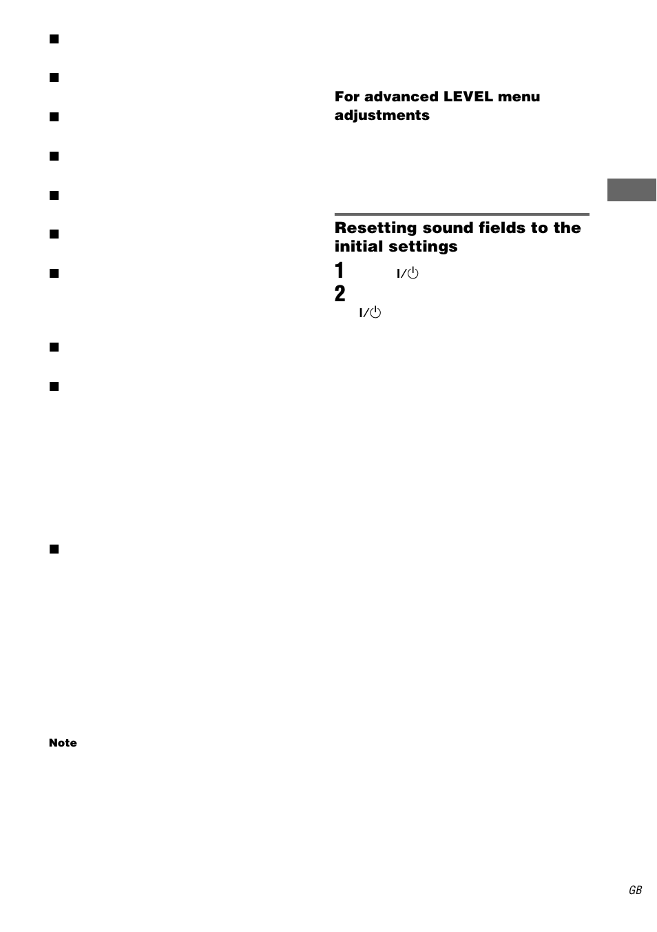 Resetting sound fields to the initial settings | Sony STR-DB2000 User Manual | Page 39 / 60