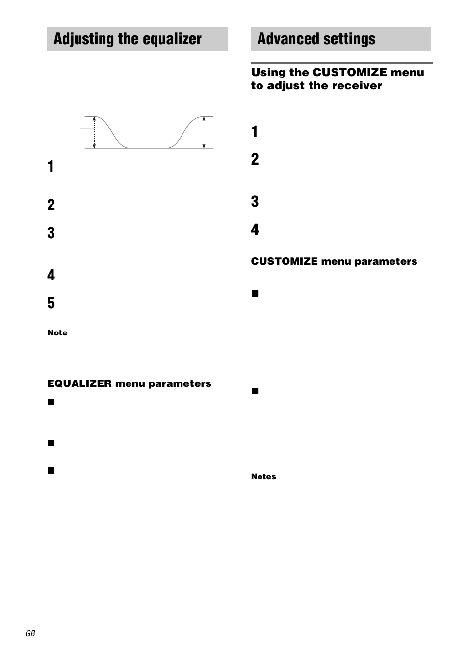 Adjusting the equalizer, Advanced settings, Adjusting the equalizer advanced settings | Sony STR-DB2000 User Manual | Page 40 / 60