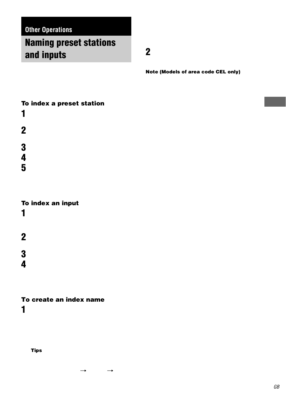 Other operations, Naming preset stations and inputs | Sony STR-DB2000 User Manual | Page 45 / 60