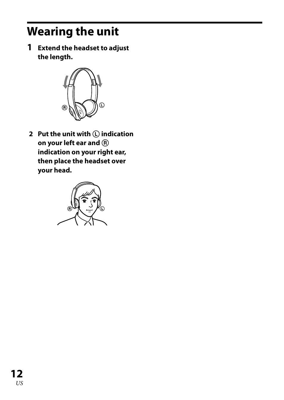 Wearing the unit | Sony 4-130-181-52(1) User Manual | Page 12 / 56