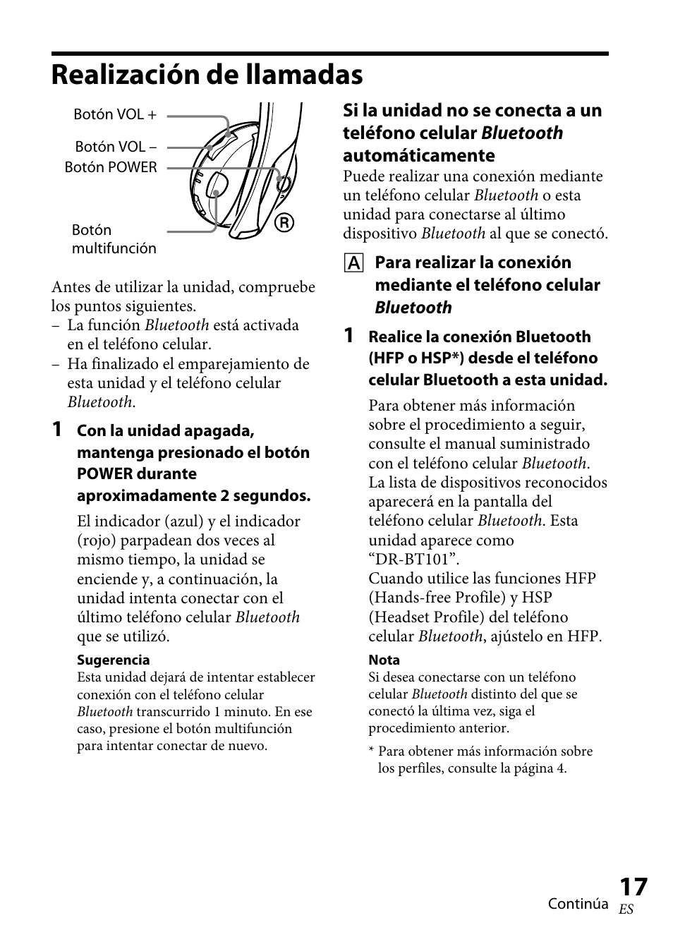 Realización de llamadas | Sony 4-130-181-52(1) User Manual | Page 43 / 56