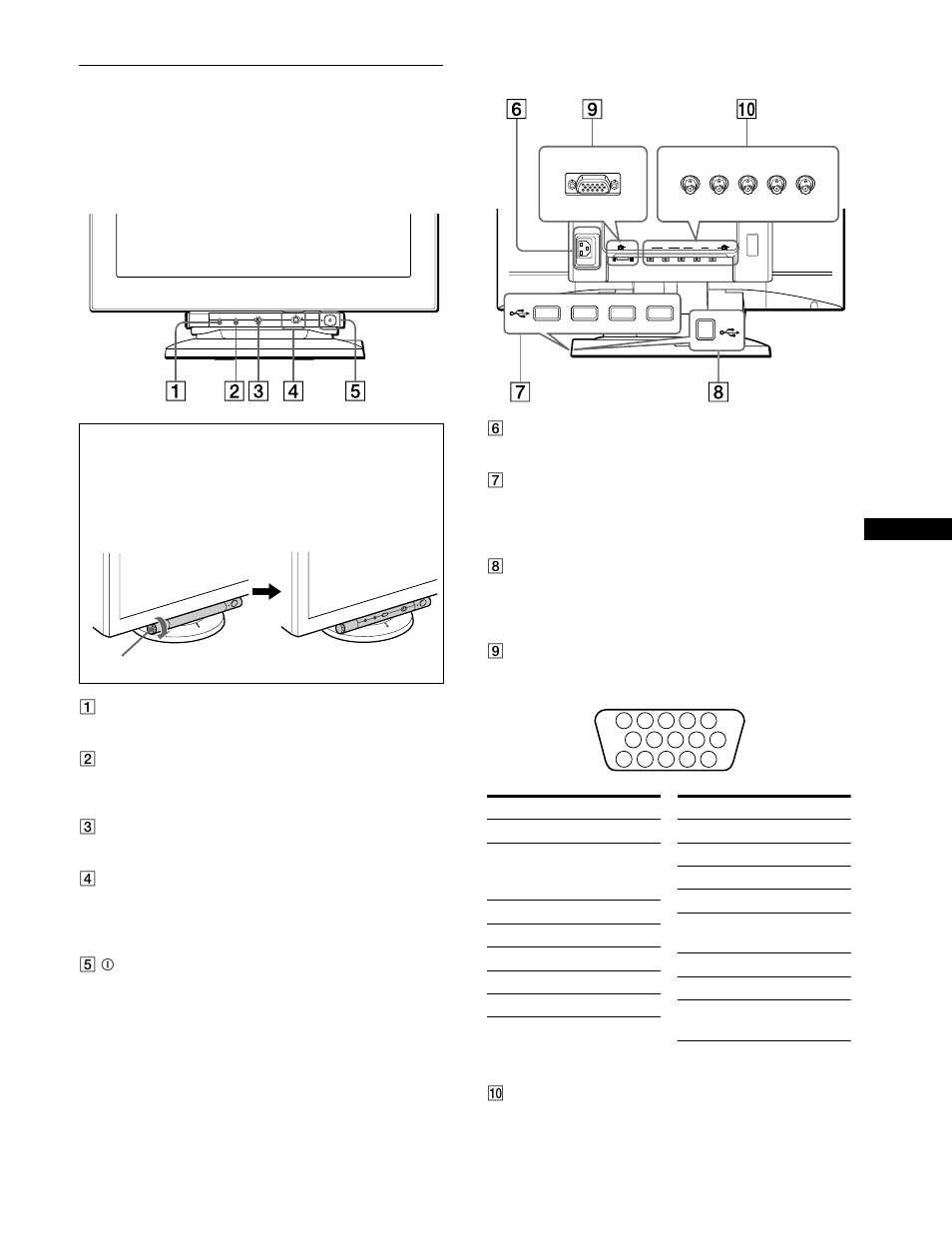 Identifying parts and controls | Sony GDM-FW900 User Manual | Page 5 / 132